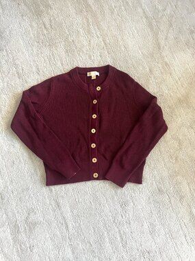 Michael  - Michael Kors Burgundy Cardigan Sweater - Size Large